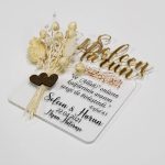 Pleksi Şeffaf Gold İsimli Nikah Şekeri