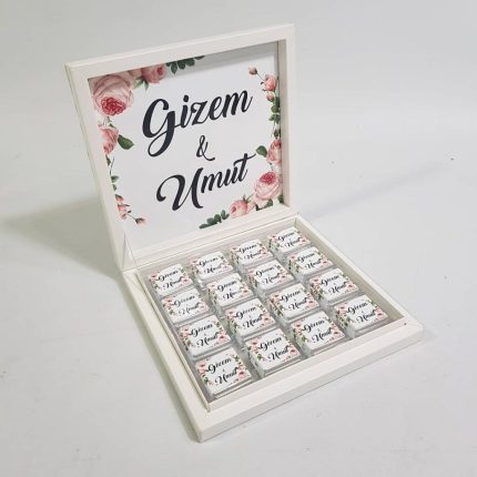 Pembe Gül Temalı Madlen Çikolata