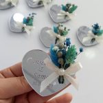 Güllü Pleksi Kalp Nikah Şekeri