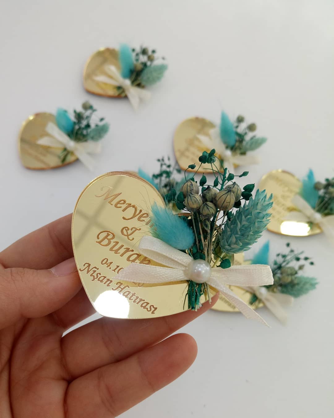 lorasivas_1601659036_1 Altın Pleksi Kalp Nikah Şekeri