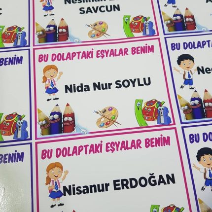 Sınıf Dolap Etiketi