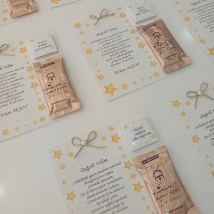 Kahve ve Çikolatalı Kart Nikah Şekeri