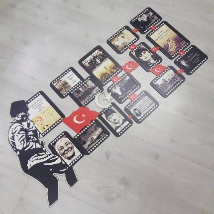 Atatürk Köşesi Film Şeridi - 3 Lü Resimli Sabit Çerçeve
