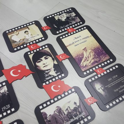 Atatürk Köşesi Film Şeridi - 3 Lü Resimli Sabit Çerçeve