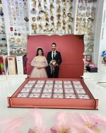 Gelin Damat Çikolatası Ahşap Kutu