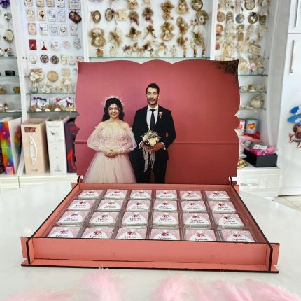 Gelin Damat Çikolatası Ahşap Kutu