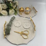 Mermer Desenli Söz Nişan Tepsi Takımı