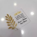 Pleksi Şeffaf Gold Yapraklı Nikah Şekeri