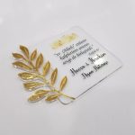 Pleksi Şeffaf Gold Yapraklı Nikah Şekeri
