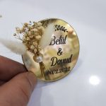 Pleksi Uv Baskılı Nikah Şekeri - Yuvarlak