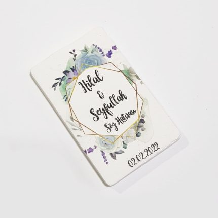Doğal Taş Magnet - Nikah Şekeri Tasarım-01