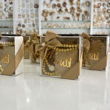 Asetat Kutuda Mini Kadife Kuran - Oval İncili - Hediyelik