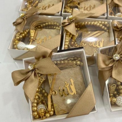 Asetat Kutuda Mini Kadife Kuran - Oval İncili - Hediyelik