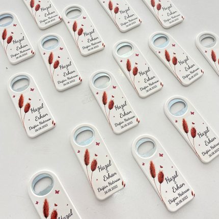 Uzun Açacak Magnet - Bordo Pamuk Otu Temalı