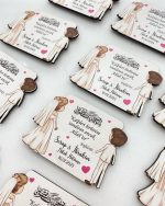 Gelin Damat Temalı Ahşap Nikah Şekeri