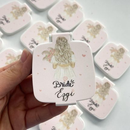 Bride Temalı Plastik Ayna Hediyelik - Nikah Şekeri