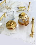 Beyaz Gold Desenli Söz Nişan Tepsi Takımı