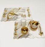 Beyaz Gold Çizgili - Nişan Tepsisi
