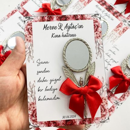 Melekli Ayna Nikah Şekeri - Kartlı
