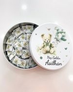 Teneke Kutu İçerisinde yeşil balon Temalı Bebek Çikolatası