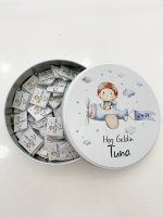 Teneke Kutu İçerisinde Uçak Temalı Bebek Çikolatası