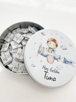 Teneke Kutu İçerisinde Uçak Temalı Bebek Çikolatası