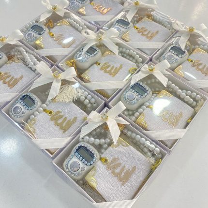 Asetat Kutuda Mini Kuran - Zikir Matik - Krem