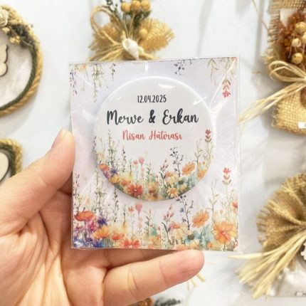 Çiçek Temalı Buton Açacak Magnet