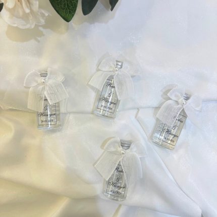 Metal Kapaklı Cam Şişe Nikah Hediyeliği-Gümüş
