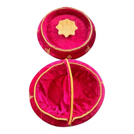 Pembe renk kına tepsisi ve kına sepeti