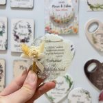 Kişiye Özel Gümüş Sedefli Yuvarlak Epoksi Magnet