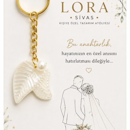 İncili Yaprak Anahtarlık