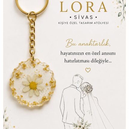 Papatya Epoksi Anahtarlık